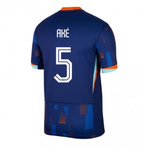 Alankomaat Nathan Ake #5 Jalkapallovaatteet Vieraspaita EM-Kisat 2024 Lyhythihainen